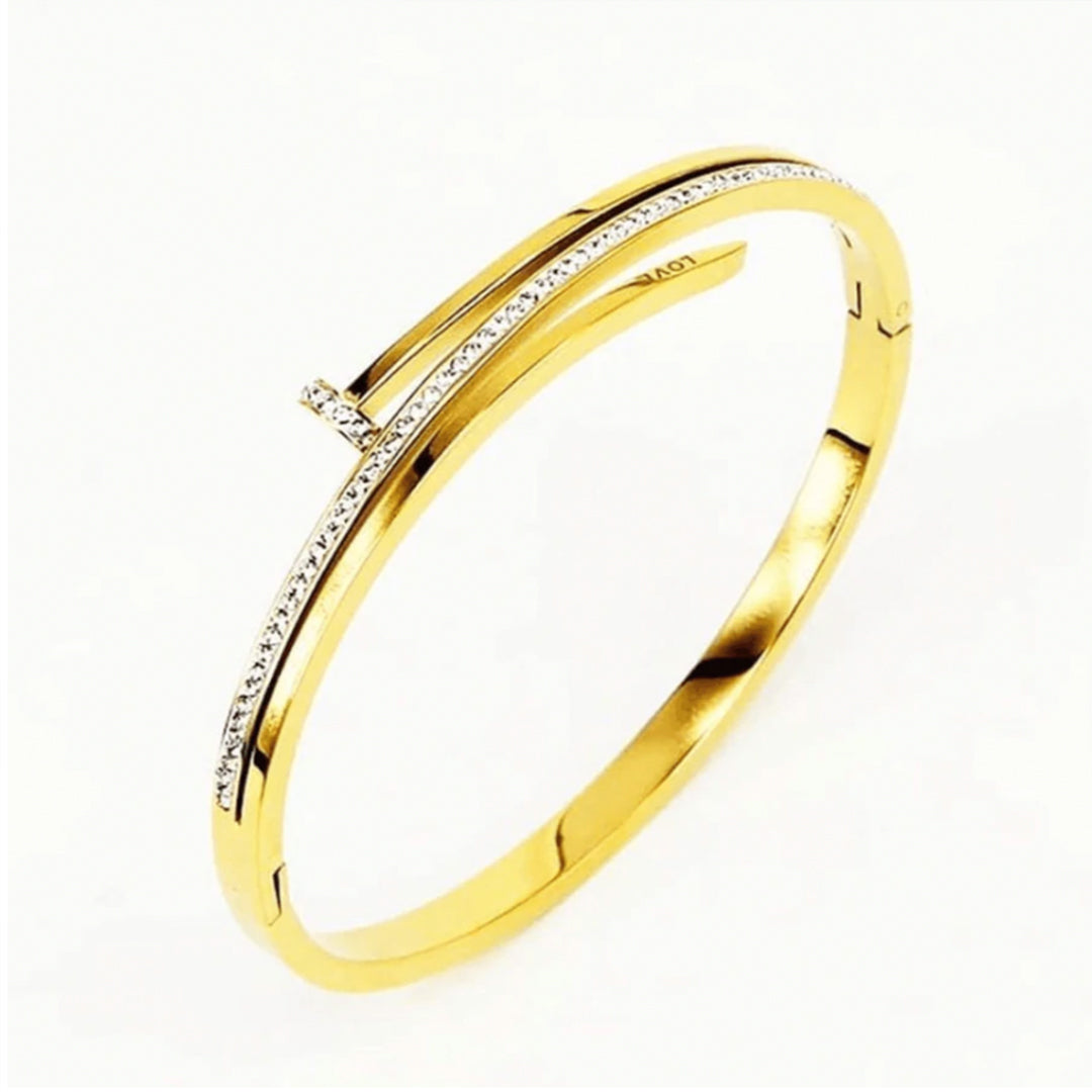 Bracelet from Morocco - Stainless Steel + Gold Alloy