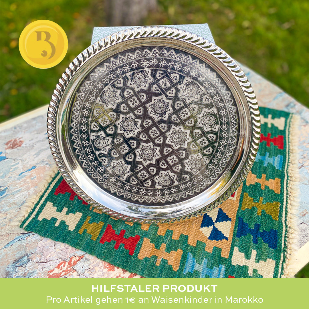 Orientalisches Teetablett Plate Silber