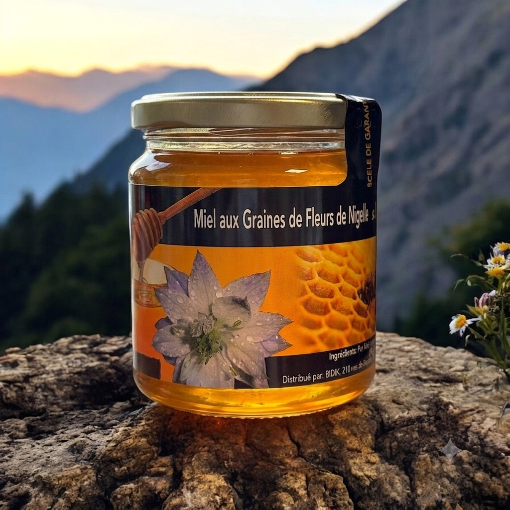 Belgischer Berg - Honig mit Schwarzkümmel & Blütenpollen 330g