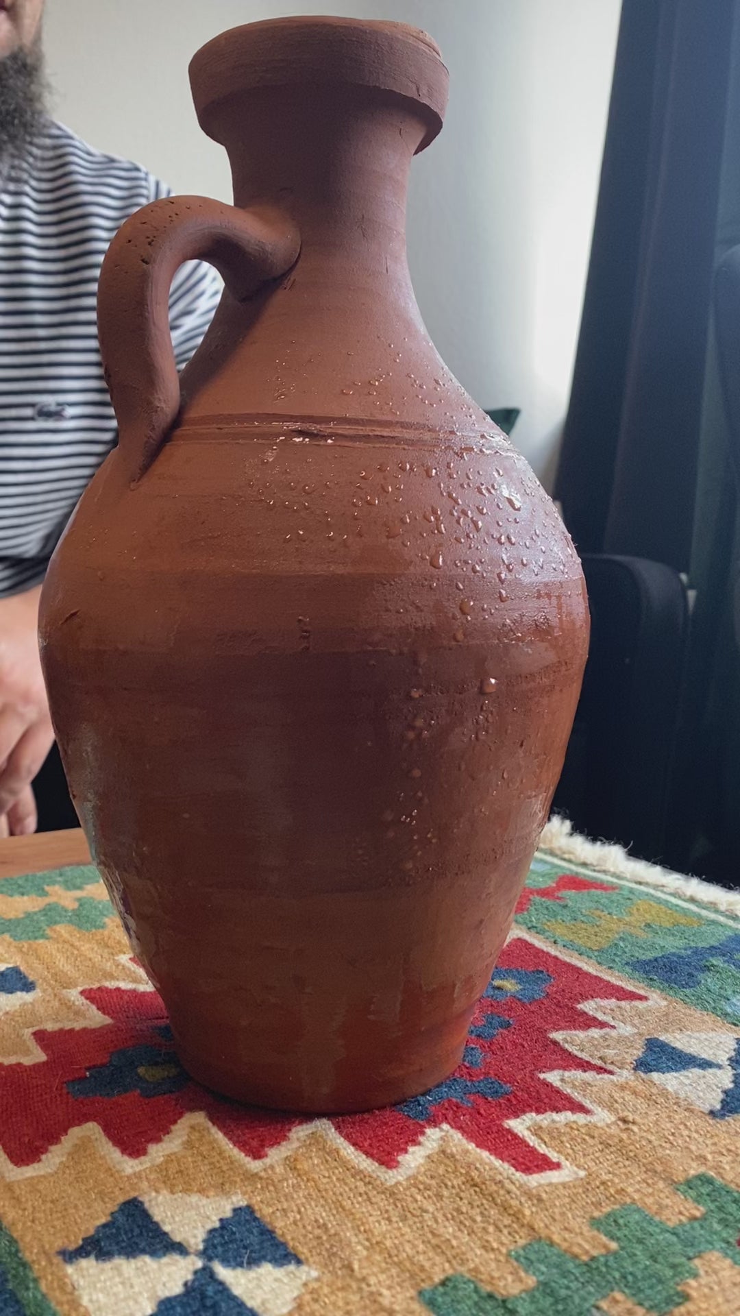 Mediterran-Orientalisch-Arabische Ton-,Krug,-Vase,-Karaffe - Handarbeit