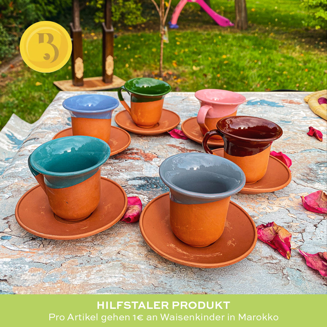 Espresso & Mokka Tassen aus Ton Set