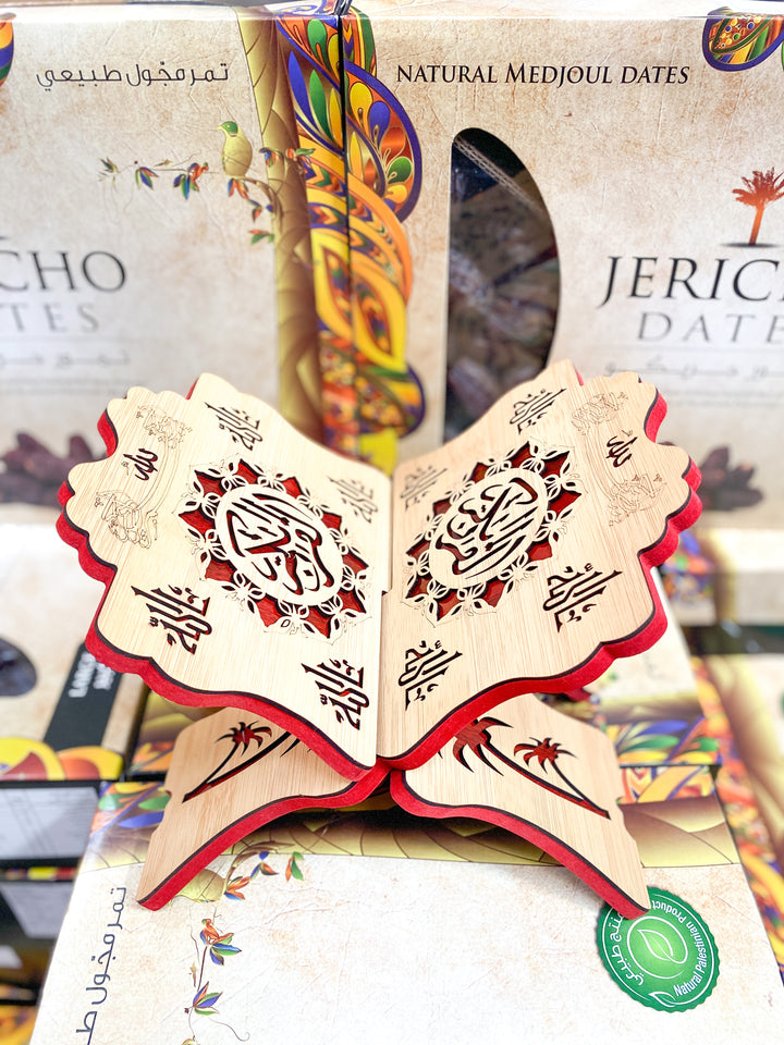 Qur‘an Ständer Holz, mittelgröße - geschnitzte Ornamente.